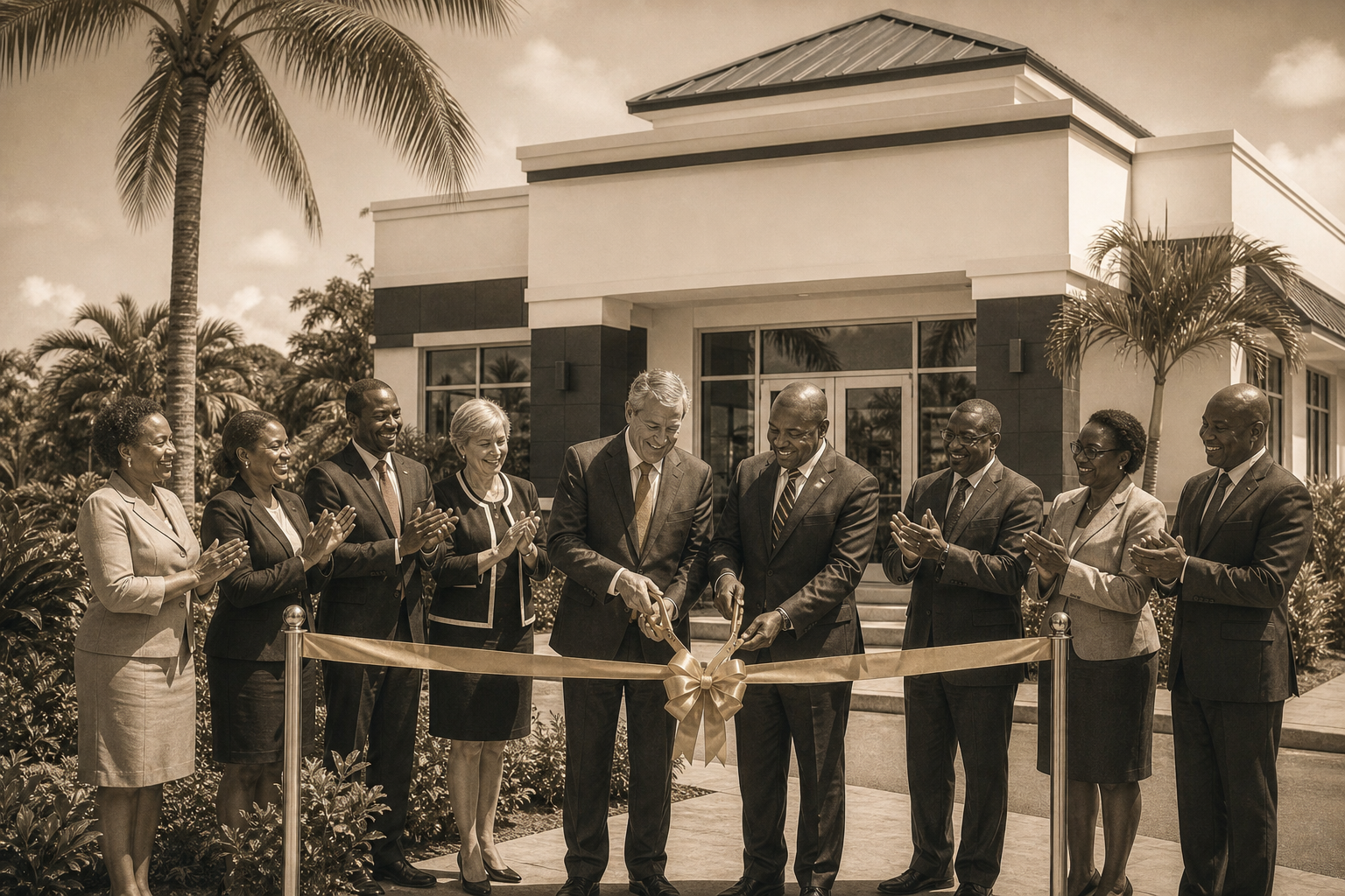 British Royal Caribbean Bank founding ribbon-cutting ceremony in 2020